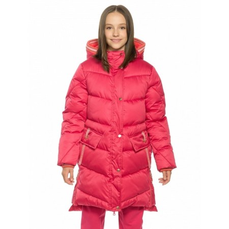 Coat for girls, height 122 cm, raspberry color