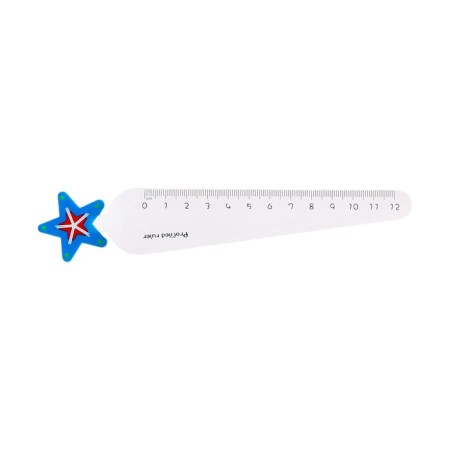 Plastic line 12 cm "star", blue