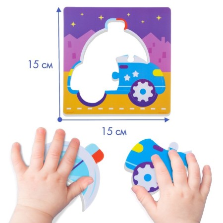 Soft puzzle for the kids "Police Machine", 3 parts, crumb me-2
