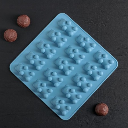 The shape for marmalade Dailyan "Teddy", silicone, 18 × 2 cm, 15 cells (4.5 × 2.5 × 2 cm), color mix-5