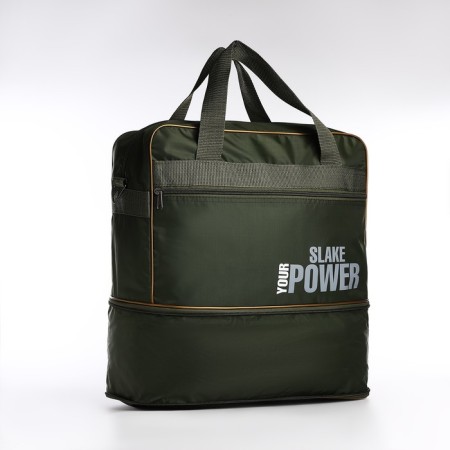 Road bag with lightning, with an increase, external pocket, long belt, khaki color-1