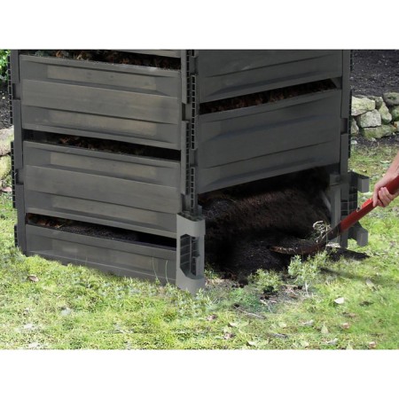 Plastic composter, 800 l, 125 × 105 × 84 cm, black-8