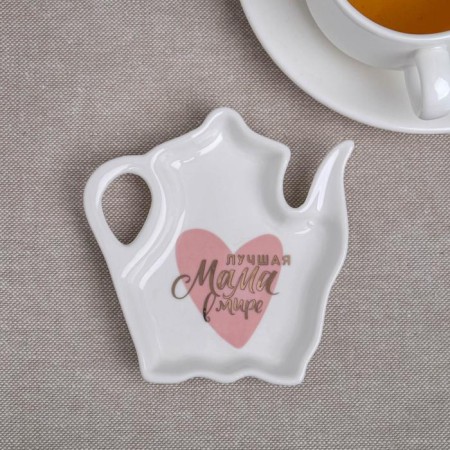 Ceramic stand "Best Mom", 10 x 10 cm, white color