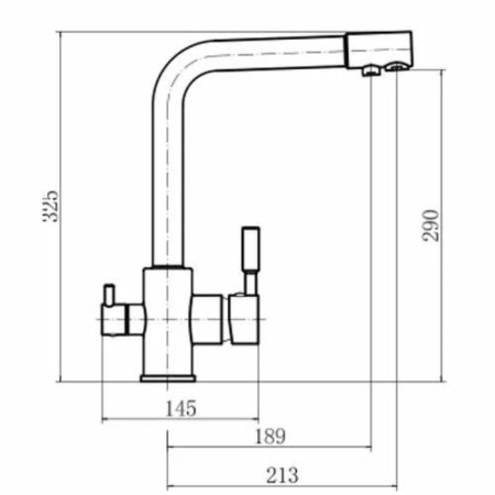 Fashun A4352 kitchen mixer, single -leaf, with output for drinking water, brass, chrome-1
