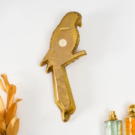 Panel interior polystone "Mirror parrot with patterns" gold 13x4x30 cm-3