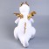 Soft toy "Dragon", with golden wings, 45 cm, white color
