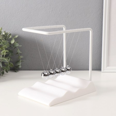 Plastic Plastic "Balls of Newton. Waterfall" White 12.4x18.8x19.6 cm-1