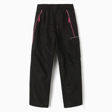 Warm trousers for girls, black color, height 128 cm