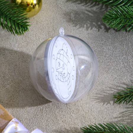 Christmas tree decoration for coloring "Snowman" Size: 8 cm; 2 pcs., Brush-3