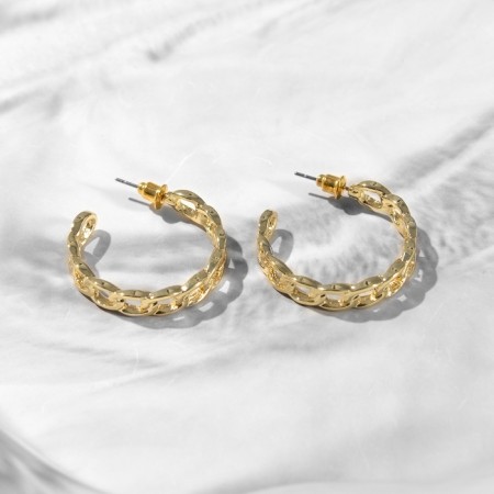 Ring Earrings "Chains" are small, d = 2.2, color gold-3