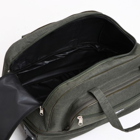 Road bag on wheels, a lightning department, with an increase, an outer pocket, khaki color-5
