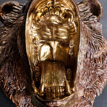 Suspension decor "Bear's head" bronze, 24x35x42cm-3