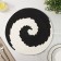 Serving napkin on the table "Hypnosis", d = 38 cm, black and white color