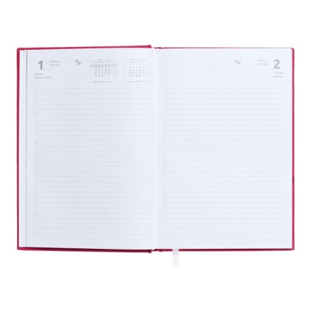 Dated diary 2024, A5, 176 sheets, Attomex.even, Bumvinyl cover, Lasse, Blok 70 g/m2, pink-8
