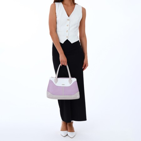 Women's bag with lightning, white/lilac color-8