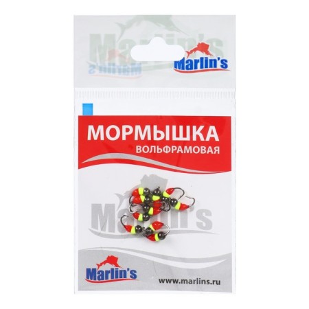 Mormyshka tungsten Marlin’s Murash No. 1, 3 mm, 0.3 g, lemon color, black, 10 pcs.-1