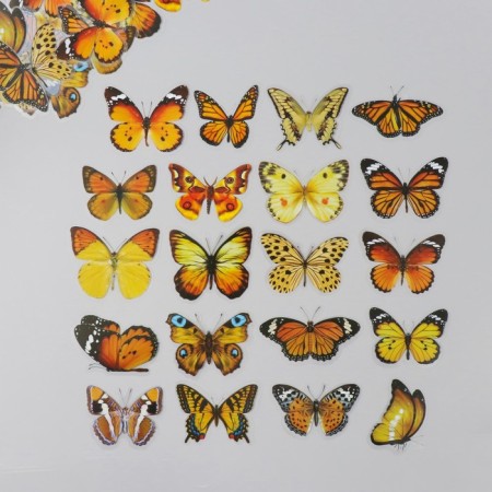 Stickers for creativity PLC PVC "Amber butterflies" set 40 pcs 9x10.5 cm