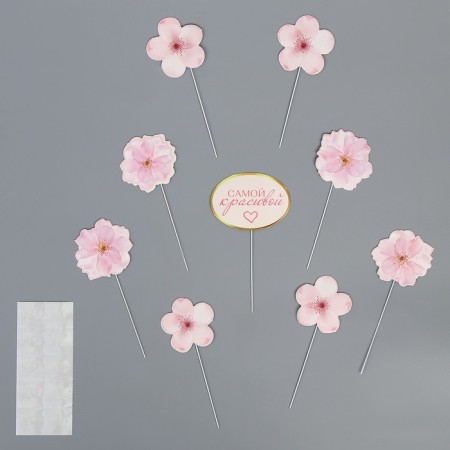 Topper "flowers", cardboard on the substrate, with wire-1