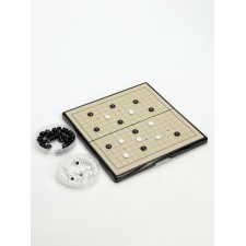 The board game is magnetic, board 22 x 21.3 x 1.2 cm, 120 stones 1.2 x 0.5 cm