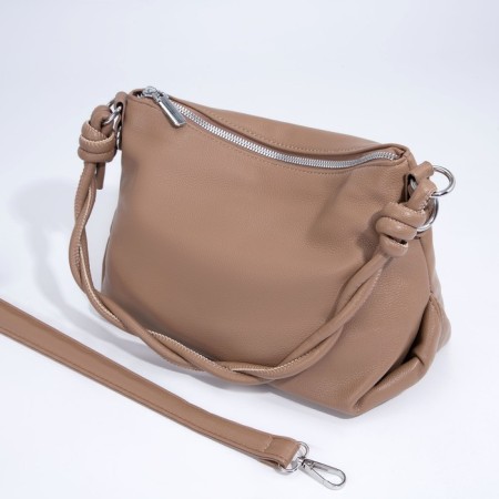 Cross-Bodi Bag on a zipper, beige color-5