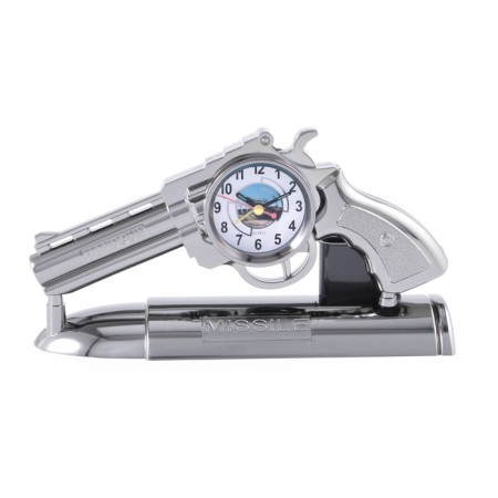 Clock - alarm clock "Pistol", discrete move, dial d -7 cm, 13 x 24 cm, aa-6
