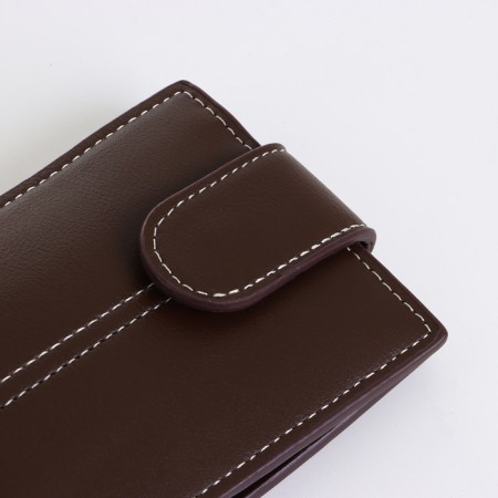 Male purse on the button, brown color-4