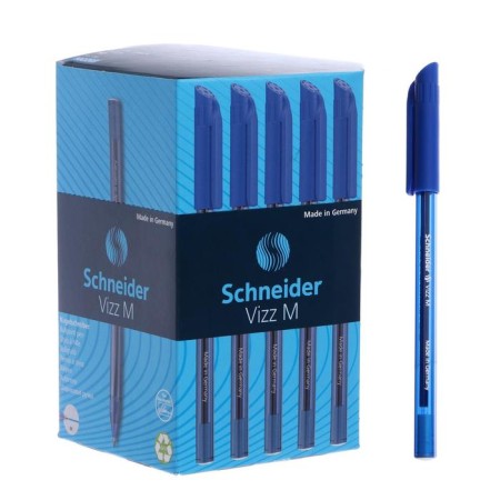Ballpoint handle Schneider Vizz M, 1.0 mm, blue ink, enlarged ink supply, processed plastic case-2