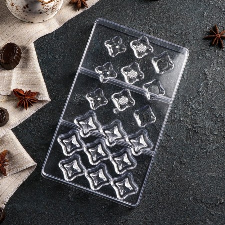 Form for chocolate and sweets "Shine", 18 cells, 20 × 12 × 2.5 cm-2