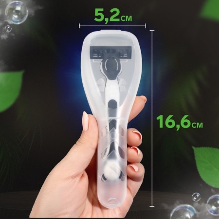 Academician for razor, with a lid, 16.6 × 5.2 × 3 cm, the color is transparent-3