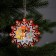 Christmas tree toy "Snowflake with a snowman", from batteries, a glow of warm white