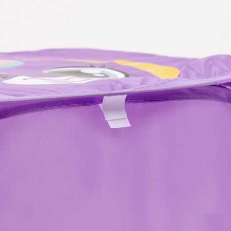 A basket for storing toe with a unicoriferous lid, 42 x 42 x 42 cm, purple-2