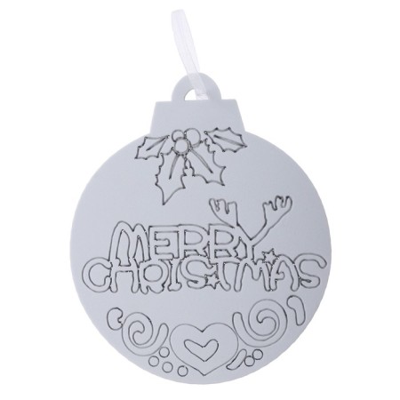 Christmas tree decoration for painting "Merry Christmas" 4 pcs., Brush-2