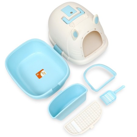 Domik toilet with a removable stand for a scoop, 50 x 40 x 41 cm, blue-13
