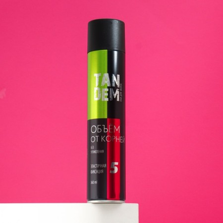 Tandem varnish "Volume from the roots", strong fixation, 360 ml