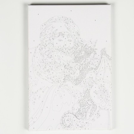 Picture on numbers on a canvas with a subframe "Grandfather Frost with a dragon", 20 x 30 cm-1