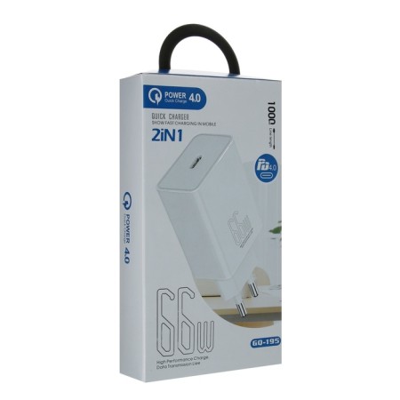 Network charger GQ-195, Type-C, 3 A, 66 W, white-4