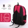 School backpack from textiles on lightning, 4 pockets, pink color