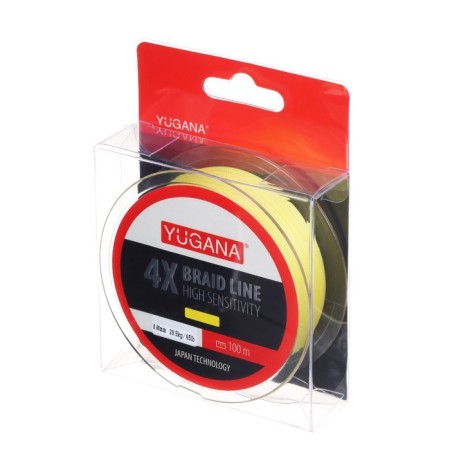 Wicker fishing line yugana x4 PE, diameter 0.4 mm, 29.5 kg, 100 m, yellow-2