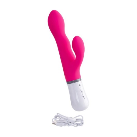 Lovense Nora vibrator with clitoral stimulant, silicone, pink color, 20 cm-9