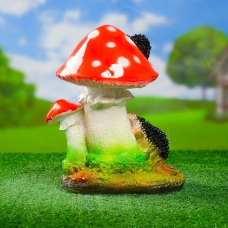 Garden figure "Hedgehog mushroom with hedgehogs" 18x20x25cm mix-5
