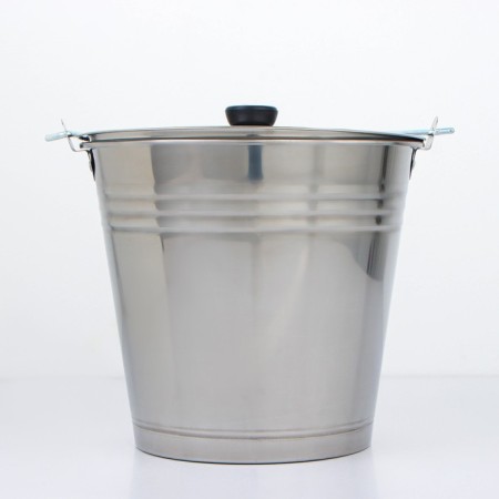 A bucket with a lid, 10 l, stainless steel-1