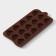 Form for chocolate of the Dolyan "Cold Heart", 20.5 × 10 × 1.5 cm, 15 cells, brown color