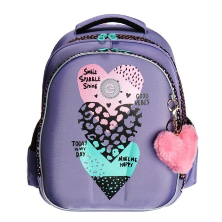 Frame backpack 36 x 28 x 20 cm, Grizzly, + keychain, lilac-2