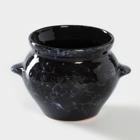 Ceramic baking pot with veil handles, 500 ml, D = 10 cm-2