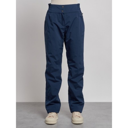 Warmed female trousers, size 48, dark blue color-5