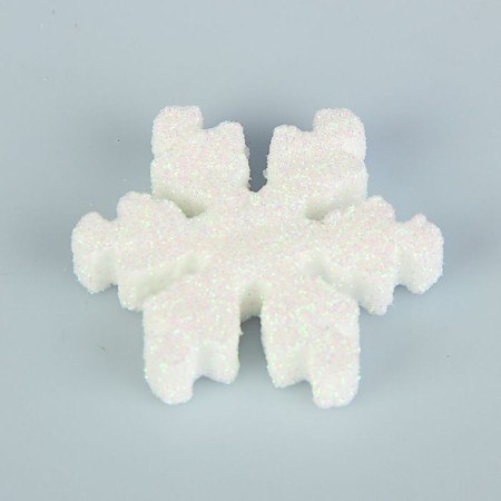 Figure of foam "Snowflake" 5 cm, white shine, set 15 pcs