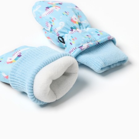 Winter children's mittens minku, Blue color, 15cm-4