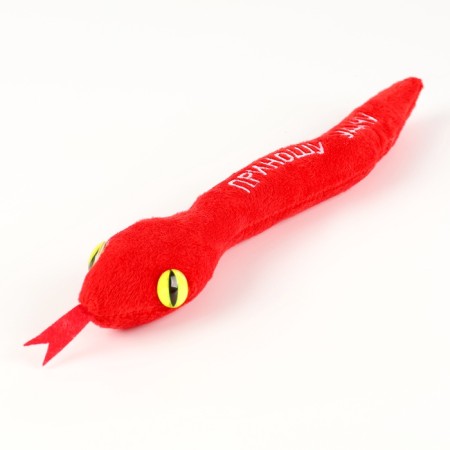 Pomposhki soft toy of the snake "bring good luck" red-1