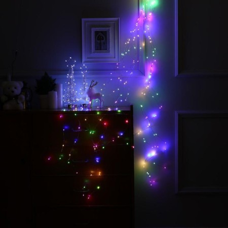Garland "dreadlocks" 1.5 m, IP20, silver thread, 125 LED, glow of multi, 12 V-3