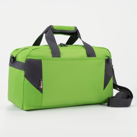 Sports bag with lightning, 2 outer pockets, green color